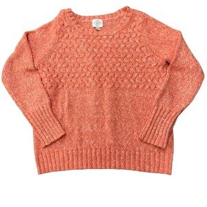 Women’s St. John's Bay Textured Knit Sweater light orange & white Size PXL